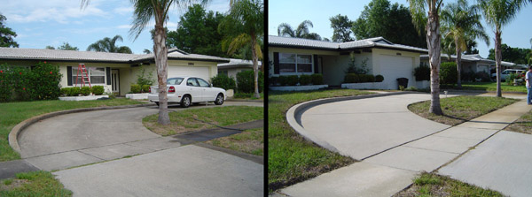 before and after soft pressure cleaning